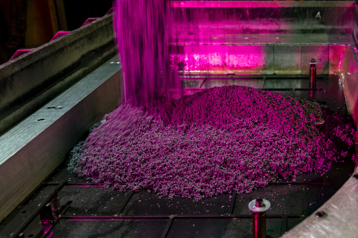 Filling the mould at Rosehill's highways manufacturing plant